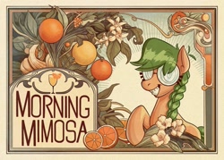 Size: 2560x1829 | Tagged: artist needed, safe, derpibooru import, oc, oc only, oc:morning mimosa, earth pony, pony, glasses, solo