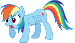 Size: 5205x3000 | Tagged: safe, artist:cloudy glow, derpibooru import, rainbow dash, pegasus, pony, g4, female, mare, simple background, solo, stunned, transparent background, vector