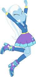 Size: 3000x6406 | Tagged: safe, artist:cloudy glow, derpibooru import, trixie, human, equestria girls, g4, clothes, eyes closed, female, jumping, jumping for joy, simple background, solo, transparent background, vector