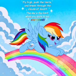 Size: 1500x1500 | Tagged: safe, artist:faelingmagic, derpibooru import, rainbow dash, pegasus, pony, g4, female, mare, rainbow, solo