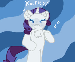 Size: 662x547 | Tagged: safe, artist:mikey-issoilly, derpibooru import, rarity, pony, semi-anthro, unicorn, g4, chest fluff, female, horn, mare, solo