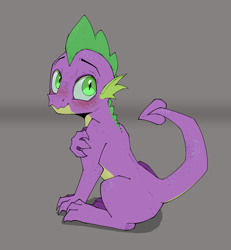 Size: 1476x1596 | Tagged: safe, artist:luxsimx, derpibooru import, spike, dragon, g4, cute, male, quadrupedal, quadrupedal spike, solo, spikabetes, wingless spike