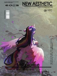 Size: 1620x2160 | Tagged: safe, artist:lendftcn, derpibooru import, twilight sparkle, twilight sparkle (alicorn), alicorn, pony, g4, female, mare, rainbow power, solo, spread wings, text, wings