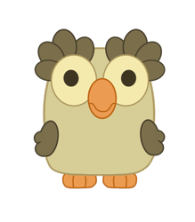 Size: 1400x1600 | Tagged: safe, anonymous artist, derpibooru exclusive, derpibooru import, owlowiscious, bird, owl, g4, bluey, chattermax, cursed image, simple background, solo, style emulation, transparent background, wtf