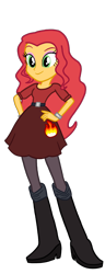 Size: 654x1700 | Tagged: safe, artist:amethystmajesty25, derpibooru import, rarity, oc, oc only, equestria girls, g4, belt, boots, clothes, equestria girls oc, equestria girls-ified, high heel boots, not sunset shimmer, red hair, shirt, shoes, skirt, solo