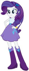 Size: 749x1800 | Tagged: safe, artist:tezzfordtrash, derpibooru import, rarity, equestria girls, g4, belt, boots, clothes, female, high heel boots, shirt, shoes, simple background, skirt, sleeveless, solo, transparent background