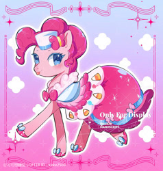 Size: 750x789 | Tagged: safe, artist:keke2569, derpibooru import, pinkie pie, earth pony, pony, :p, clothes, dress, gala dress, gown, gradient background, pinkie pie's first gala dress, solo, tongue, tongue out