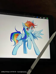 Size: 750x1000 | Tagged: safe, artist:lusewgbaiyang, derpibooru import, rainbow dash, pegasus, pony, solo