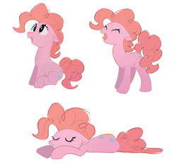 Size: 2202x2048 | Tagged: safe, artist:mandumustbasukanemen, derpibooru import, pinkie pie, g4, female, mare, simple background, sleeping, smiling, solo, white background, yawn