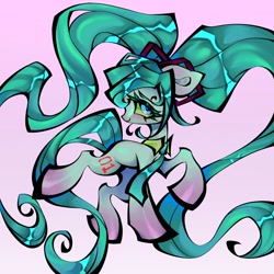 Size: 2048x2048 | Tagged: safe, artist:broniesforponies, derpibooru import, earth pony, pony, female, hatsune miku, mare, ponified, solo, species swap, vocaloid