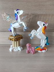 Size: 3072x4096 | Tagged: safe, derpibooru import, photographer:hollyn, pinkie pie, earth pony, pegasus, unicorn, blind bag pony, collectible, horn, lego, photo