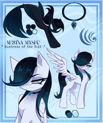 Size: 2503x3000 | Tagged: safe, artist:opal_radiance, derpibooru import, oc, oc:marina mystic, pegasus, pony, seapony (g4), reference sheet, solo