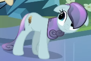 Size: 186x126 | Tagged: safe, derpibooru import, screencap, sapphire joy, crystal pony, pony, g4, season 3, the crystal empire, animation error, cropped, ears, female, floppy ears, looking at something, mare, picture for breezies, solo, walking