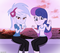 Size: 2192x1954 | Tagged: safe, artist:stephen-fisher, derpibooru import, bon bon, lyra heartstrings, sweetie drops, human, equestria girls, g4, duo, duo female, female, lesbian, lyrabon, shipping