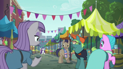 Size: 1280x720 | Tagged: safe, derpibooru import, screencap, bigger jim, boulder (pet), maud pie, neigh sayer, plunkett, rarity, pony, g4, season 6, the gift of the maud pie, satin lace, upper east side, winning goal