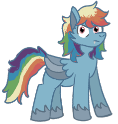 Size: 862x911 | Tagged: safe, artist:zoeyhorse, derpibooru import, rainbow dash, hengstwolf, pegasus, pony, werewolf, g4, fangs, female, mare, simple background, solo, transparent background, unshorn fetlocks