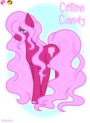 Size: 1275x1750 | Tagged: safe, artist:ocean-drop, derpibooru import, oc, oc:cotton candy, earth pony, pony, female, long mane, long tail, mare, offspring, parent:cheese sandwich, parent:pinkie pie, parents:cheesepie, solo, tail