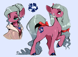 Size: 3255x2387 | Tagged: safe, artist:cocoline, derpibooru import, oc, oc only, oc:dawn blossom, earth pony, pony, ear piercing, earring, earth pony oc, jewelry, male, necklace, piercing, simple background, solo, stallion