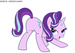 Size: 2000x1400 | Tagged: safe, artist:jonesdylan874, derpibooru import, starlight glimmer, pony, unicorn, g4, anonymous editor, butt, female, flank, glimmer glutes, horn, plot, png, seductive, sexy, simple background, solo