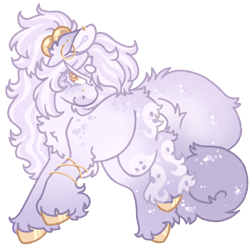 Size: 1000x1000 | Tagged: safe, artist:kazmuun, derpibooru import, oc, oc only, oc:espy, earth pony, pony, beanbrows, bracelet, bushy mane, bushy tail, butt fluff, cascading cutie mark, chest fluff, coat markings, colored ears, colored eyebrows, colored eyelashes, colored hooves, colored pinnae, commission, ear piercing, earring, earth pony oc, eye clipping through hair, eyebrows, eyebrows visible through hair, facial markings, female, freckles, gold jewelry, golden eyes, gradient legs, hock fluff, hooped earrings, hooves, jewelry, lavender coat, leg markings, lidded eyes, long mane, looking back, mare, orange hooves, piercing, profile, purple coat, raised hoof, raised leg, reference used, shiny hooves, simple background, snip (coat marking), solo, striped mane, tail, tail fluff, tail markings, tongue, tongue out, transparent background, two toned mane, unshorn fetlocks, wall of tags, white eyelashes, white pupils, yellow hooves