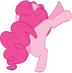 Size: 2486x2520 | Tagged: safe, derpibooru import, edit, edited screencap, editor:homersimpson1983, screencap, pinkie pie, g4, background removed, female, jumping, not a vector, rear view, solo