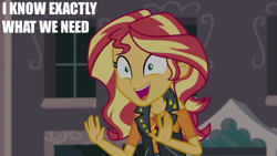 Size: 2000x1125 | Tagged: safe, derpibooru import, edit, edited screencap, editor:quoterific, screencap, sunset shimmer, choose your own ending, driving miss shimmer, equestria girls, g4, solo