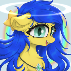 Size: 1200x1200 | Tagged: safe, artist:門久, derpibooru import, oc, oc only, oc:star shape will, pony, rainbow, solo