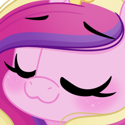 Size: 1000x1000 | Tagged: safe, artist:emberslament, derpibooru import, princess cadance, alicorn, pony, g4, beautiful, blush lines, blushing, cute, cutedance, eyes closed, face, female, icon, mare, redraw, simple background, smiling, solo, transparent background, uwu