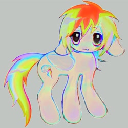 Size: 2048x2048 | Tagged: safe, artist:lexette7, derpibooru import, rainbow dash, pegasus, pony, g4, gray background, simple background, solo