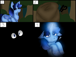 Size: 4000x3000 | Tagged: safe, derpibooru import, oc, oc:blue thunder, comic, dark, forest, forest background, kidnapped, nature, tree