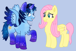 Size: 2196x1485 | Tagged: safe, derpibooru import, fluttershy, oc, oc:blue thunder, alicorn, pegasus