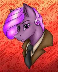 Size: 1507x1871 | Tagged: safe, artist:darklight1315, derpibooru import, oc, oc:candlewick, crystal pony, pegasus, pony, fallout equestria, clothes, detective, fallout equestria: mayday, necktie, pre-war, solo