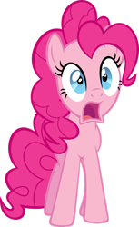 Size: 1600x2618 | Tagged: safe, artist:littleponyforever, derpibooru import, pinkie pie, earth pony, pony, g4, .svg available, drainpipe throat, female, front view, jaw drop, mare, simple background, solo, standing, transparent background, vector