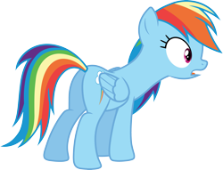 Size: 3921x3000 | Tagged: safe, artist:cloudy glow, derpibooru import, rainbow dash, pegasus, pony, g4, butt, female, mare, plot, simple background, solo, transparent background, vector