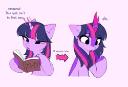 Size: 3289x2237 | Tagged: safe, artist:empress-twilight, derpibooru import, twilight sparkle, unicorn twilight, kirin, pony, unicorn, book, female, horn, implied transformation, kirin twilight, kirin-ified, mare, solo, species swap