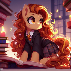 Size: 755x755 | Tagged: safe, ai content, derpibooru import, machine learning generated, pony, harry potter (series), hermione granger, ponified, prompter needed, solo, species swap