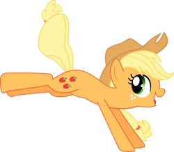 Size: 900x784 | Tagged: safe, artist:littleponyforever, derpibooru import, applejack, earth pony, pony, g4, applejack's hat, clothes, cowboy hat, hat, kicking, open mouth, simple background, solo, transparent background, vector