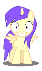 Size: 1200x2046 | Tagged: safe, artist:sersys, derpibooru import, alula, pluto, princess erroria, alicorn, pony, g4, alternate design, alternate eye color, alternate hairstyle, awwlula, background pony, big grin, cute, erroriabetes, female, filly, foal, grin, shadow, simple background, smiling, solo, transparent background, vector