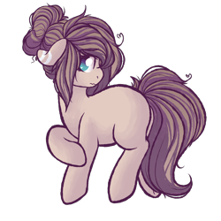 Size: 2000x2000 | Tagged: safe, artist:fannytastical, derpibooru import, oc, oc:rusty, earth pony, colored, ears, female, floppy ears, mare, missing cutie mark, raised hoof, raised leg, requested art, shading, simple background, solo, striped ears, transparent background, uncomfortable, wavy mouth