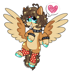 Size: 2000x2100 | Tagged: safe, artist:pink-pone, derpibooru import, oc, pegasus, pony, choker, clothes, colored wings, female, leg warmers, mare, solo, spiked choker, spiked wristband, two toned wings, wings, wristband