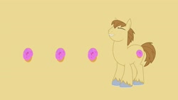 Size: 3840x2160 | Tagged: safe, derpibooru exclusive, derpibooru import, donut joe, unicorn, donut, food, horn, looking at you, male, smiling, smiling at you, solo, stallion, wallpaper