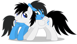 Size: 7986x4604 | Tagged: safe, artist:creedyboy124, derpibooru import, oc, oc only, oc:sarah lee, oc:shane park, pegasus, pony, base used, duo, duo male and female, female, hug, male, mare, mother and child, mother and son, parent and child, pegasus oc, simple background, stallion, stallion oc, transparent background