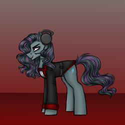 Size: 3000x3000 | Tagged: safe, artist:darklight1315, derpibooru import, oc, oc only, oc:codger blank, earth pony, pony, fallout equestria, bowtie, clothes, concept art, fallout equestria: mayday, headphones, necktie, solo, tuxedo