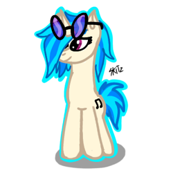 Size: 390x390 | Tagged: safe, derpibooru import, dj pon-3, vinyl scratch, pony, unicorn, g4, cute, female, horn, mare, simple background, standing, white background