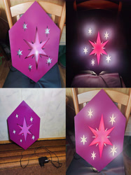 Size: 6078x8110 | Tagged: safe, derpibooru import, twilight sparkle, auction, creator:fiery lightning, cutie mark, decoration, discord (program), electricity, handmade, led, light, metal