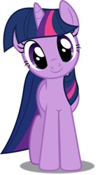 Size: 682x1170 | Tagged: safe, derpibooru import, twilight sparkle, unicorn twilight, pony, unicorn, g4, cute, female, happy, head tilt, horn, looking at you, mare, simple background, smiling, smiling at you, solo, staring into your soul, twiabetes, white background