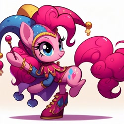 Size: 1024x1024 | Tagged: safe, ai content, machine learning generated, pinkie pie, earth pony, butt, dall-e 2, female, jester