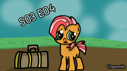 Size: 1920x1080 | Tagged: safe, artist:chaosmilo, derpibooru import, babs seed, earth pony, pony, g4, one bad apple, season 3, cloud, cloudy, green eyes, signature, solo