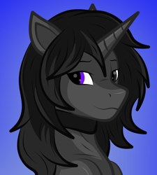 Size: 1000x1112 | Tagged: safe, ai content, artist:rugalack moonstar, derpibooru import, machine learning assisted, oc, oc only, oc:rugalack moonstar, unicorn, horn, male, simple background