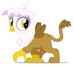 Size: 1565x1388 | Tagged: safe, artist:lullapiies, derpibooru import, gilda, griffon, pony, g4, chickub, cute, female, gildadorable, li'l gilda, simple background, solo, white background, younger